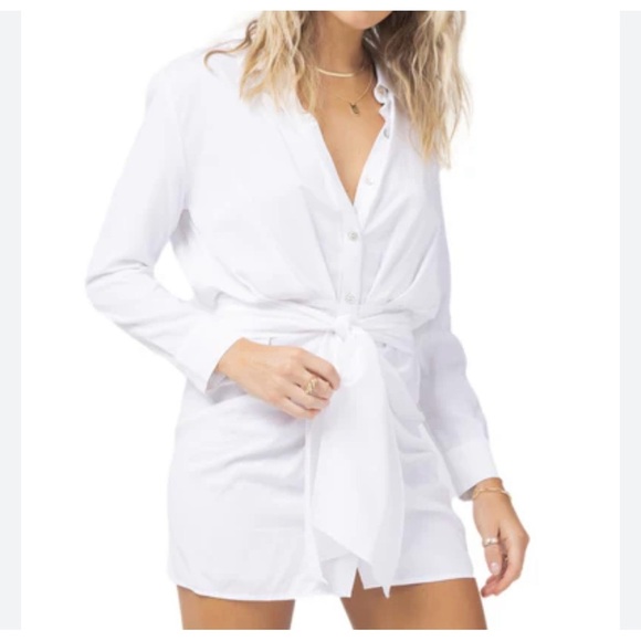 L*Space White Tie Front Dress - Picture 1 of 6